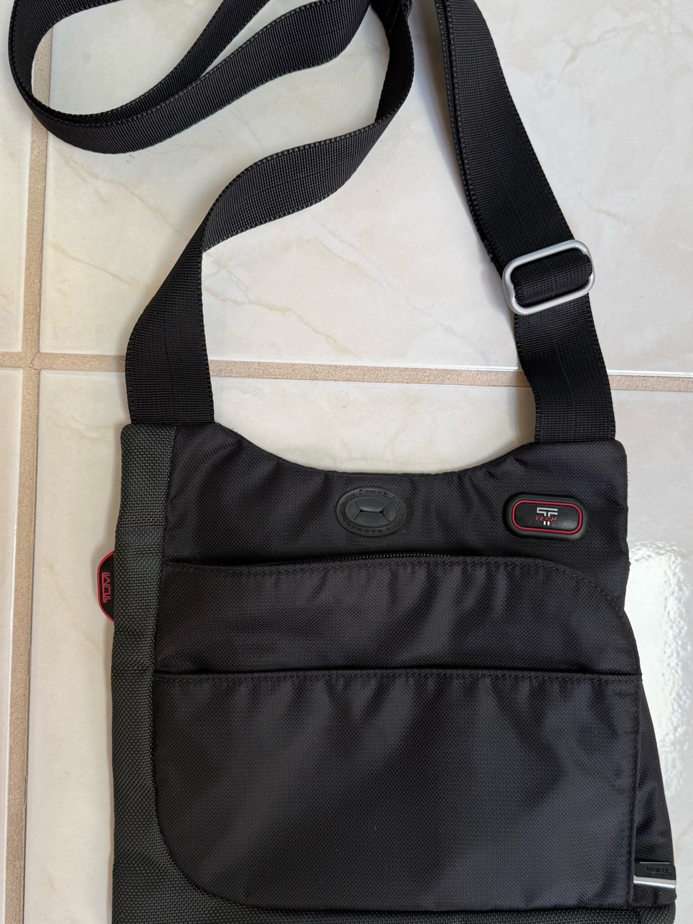 Tumi Black Nylon Crossbody Messenger Bag